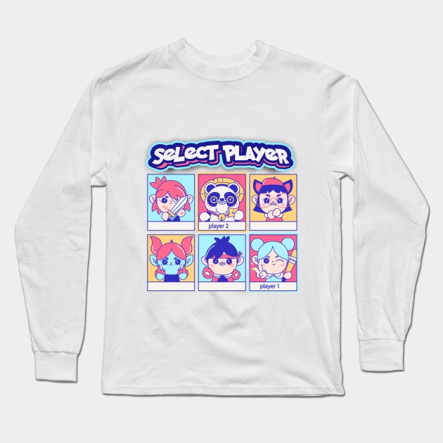 Otaku select player gamer Kawaii character Long Sleeve T-Shirt by TEEVEETEES